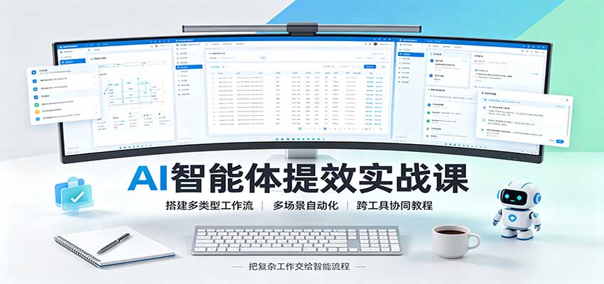AI智能体提效实战课：搭建多类型工作流，多场景自动化，跨工具协同教程-云创终点站