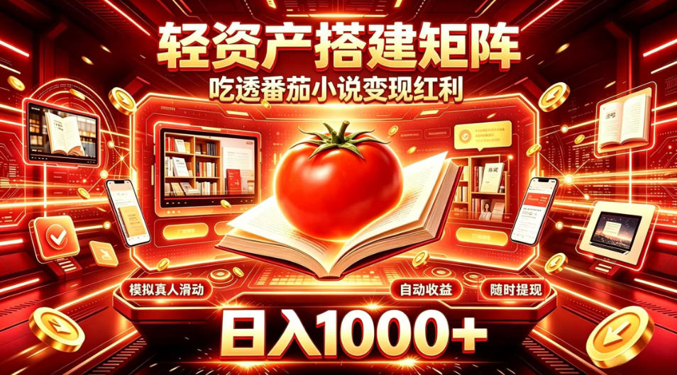 轻资产搭建矩阵，吃透番茄小说变现红利，日入1000+，支持无限矩阵放大【揭秘】-云创终点站